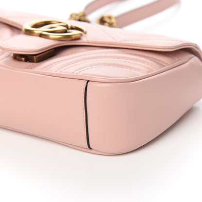 Gucci Calfskin Matelasse Mini GG Marmont Shoulder Bag Perfect Pink 8 of 9