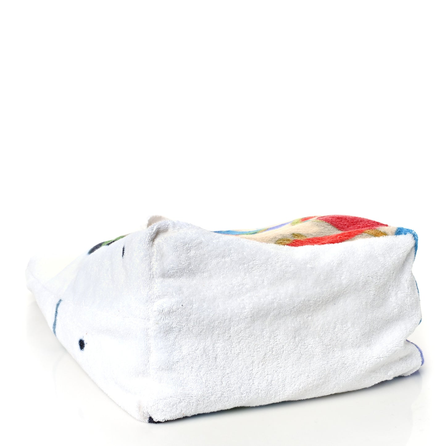 Terry Cotton Beach Tote Towel Set White Multicolor