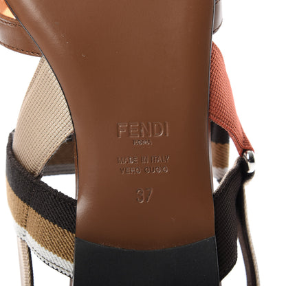 Fendi PVC Calfskin FF Colibri Slingback Ballerina Flats 37 Aranciata Cuoio 8 of 9