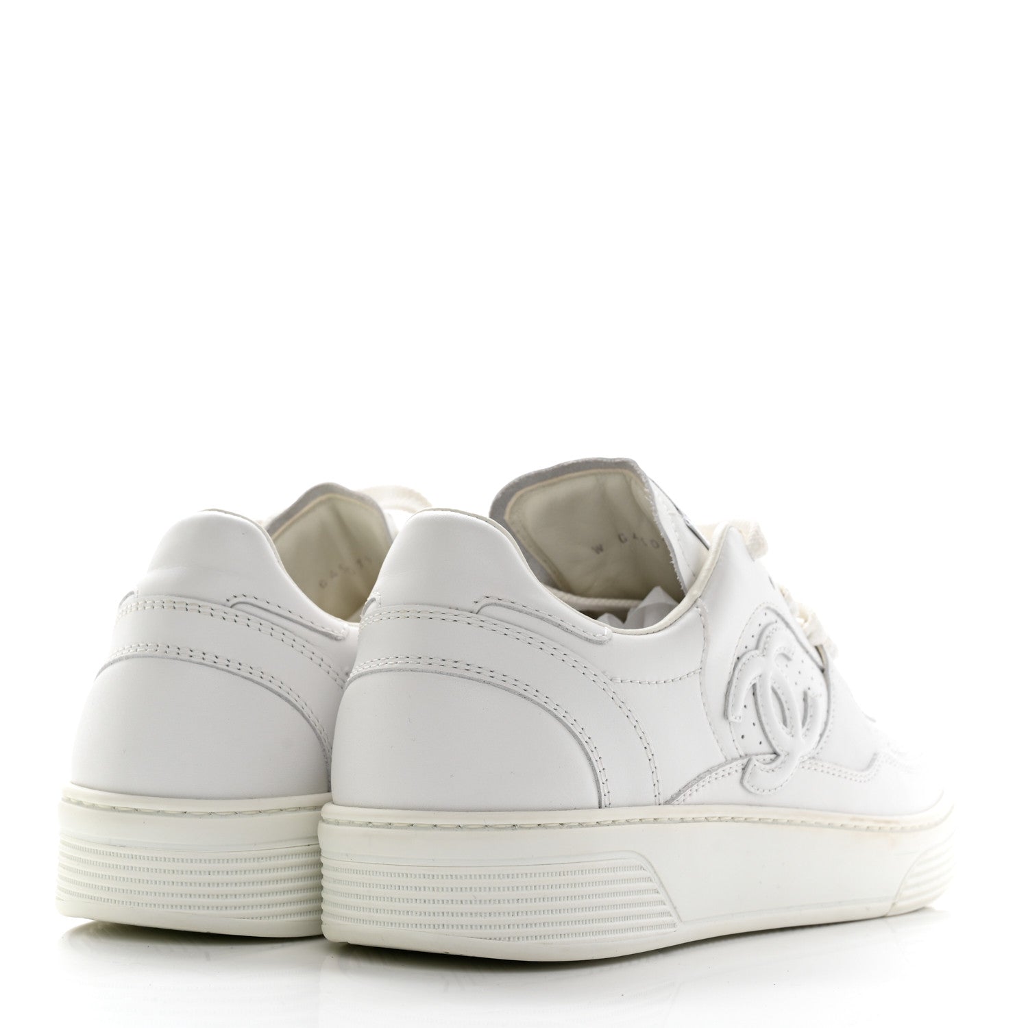 Chanel Calfskin CC Womens Sneakers 39 White 4 of 9