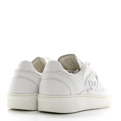 Chanel Calfskin CC Womens Sneakers 39 White 4 of 9