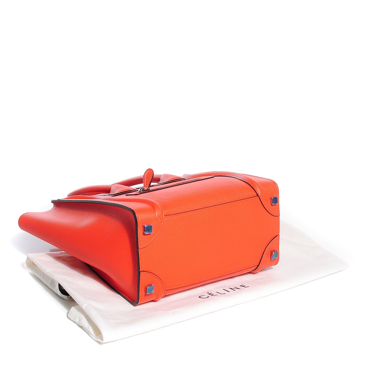 Drummed Calfskin Micro Luggage Vermillion