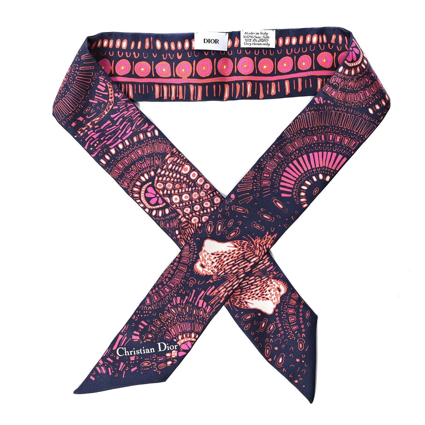 Silk Animals Lion Mitzah Scarf Pink
