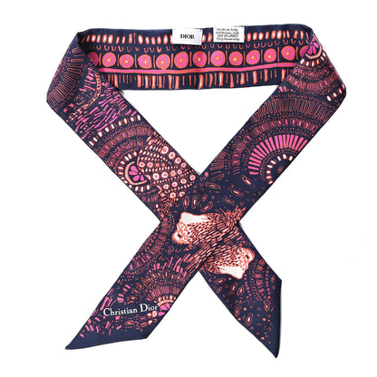 Christian Dior Silk Animals Lion Mitzah Scarf Pink 1 of 5