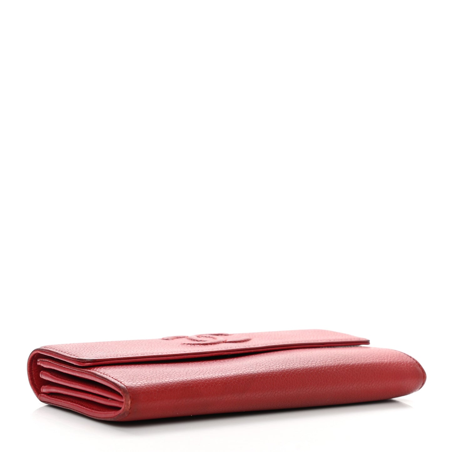 Caviar Timeless CC Large Gusset Flap Wallet Light Red