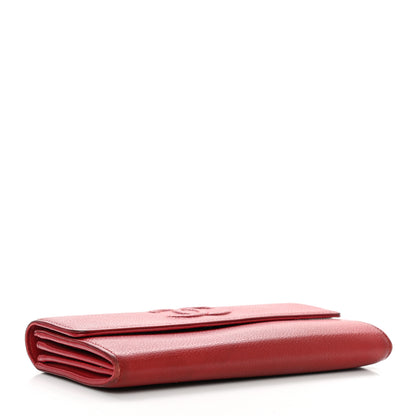 Chanel Caviar Timeless CC Large Gusset Flap Wallet Light Red 3 of 14