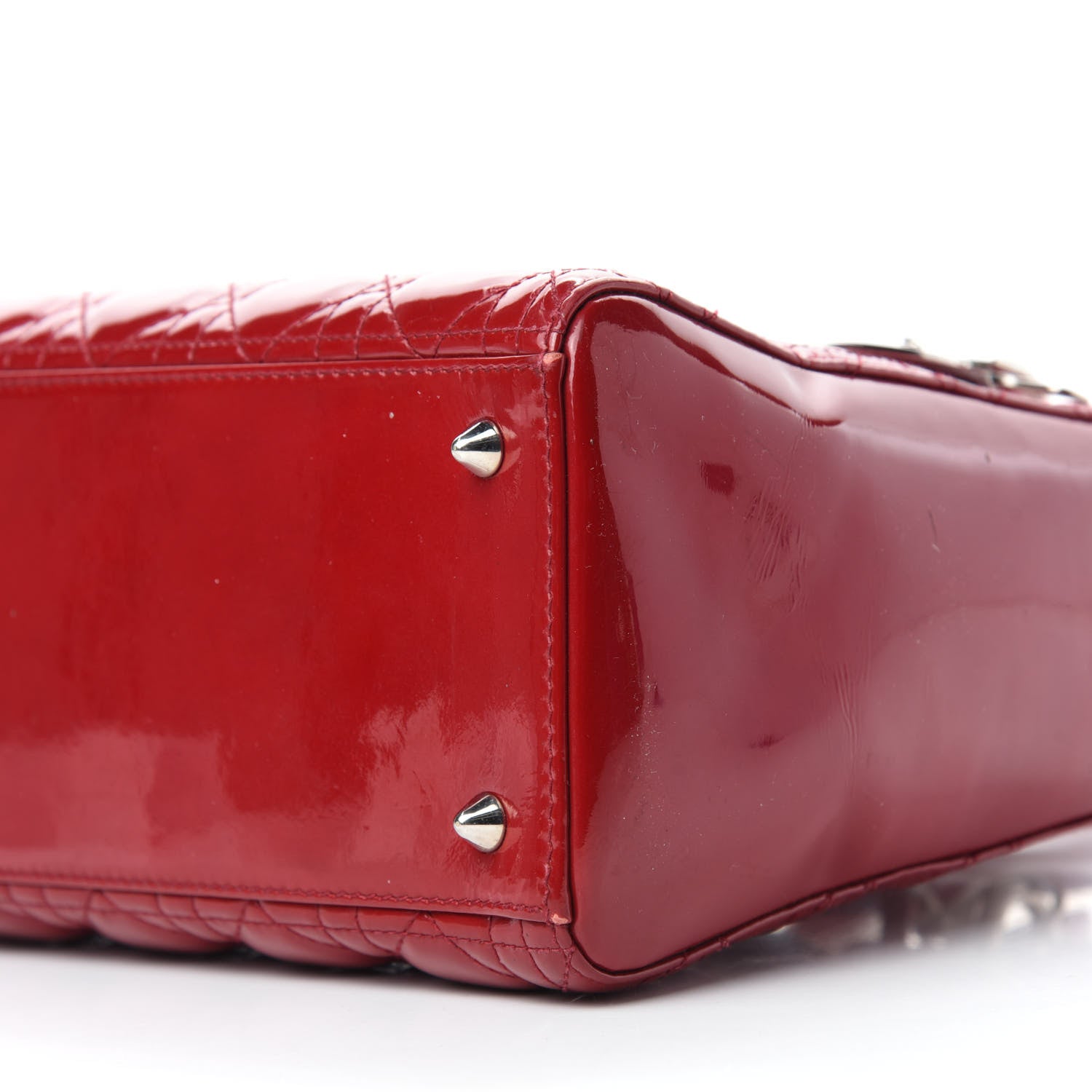 Christian Dior Patent Cannage Medium Lady Dior Red 8 of 11