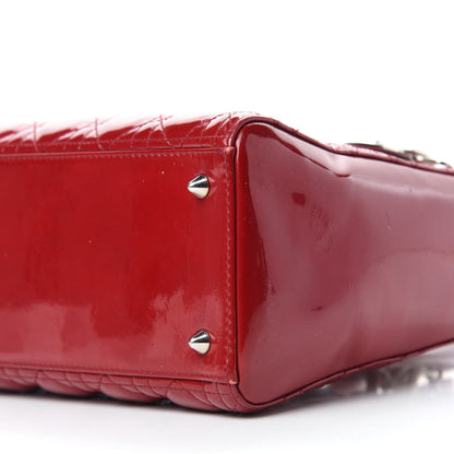 Christian Dior Patent Cannage Medium Lady Dior Red 8 of 11