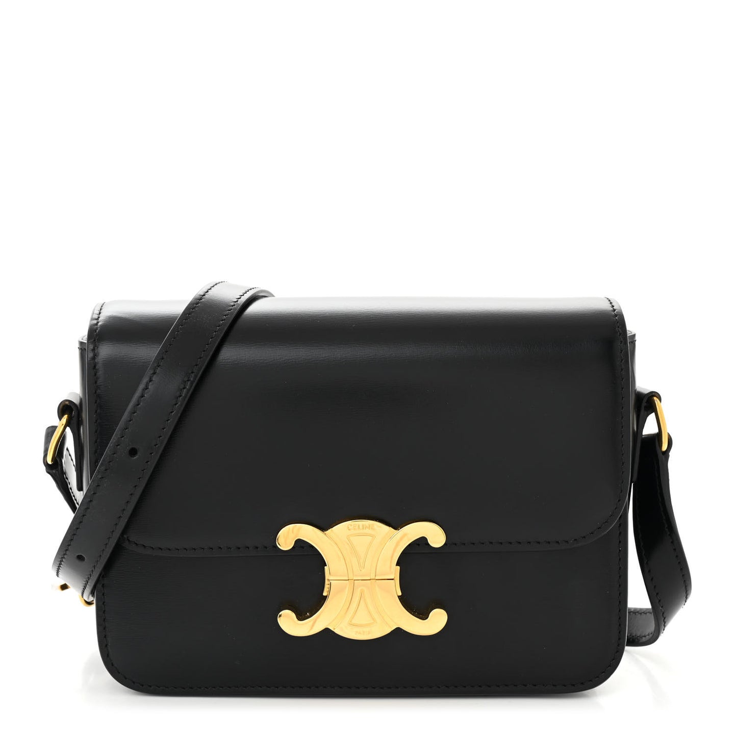 Shiny Calfskin Medium Triomphe Black