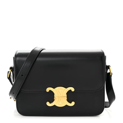 Celine Shiny Calfskin Medium Triomphe Black 1 of 12