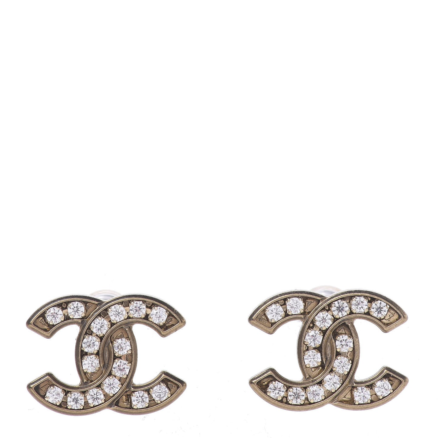 Crystal CC Earrings Gold