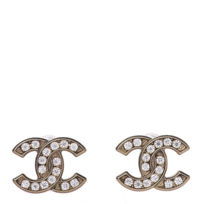 Chanel Crystal CC Earrings Gold 1 of 6