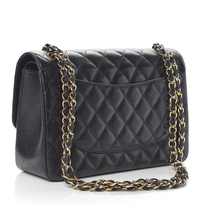 Chanel Caviar Quilted Jumbo Double Flap Black 3 of 11
