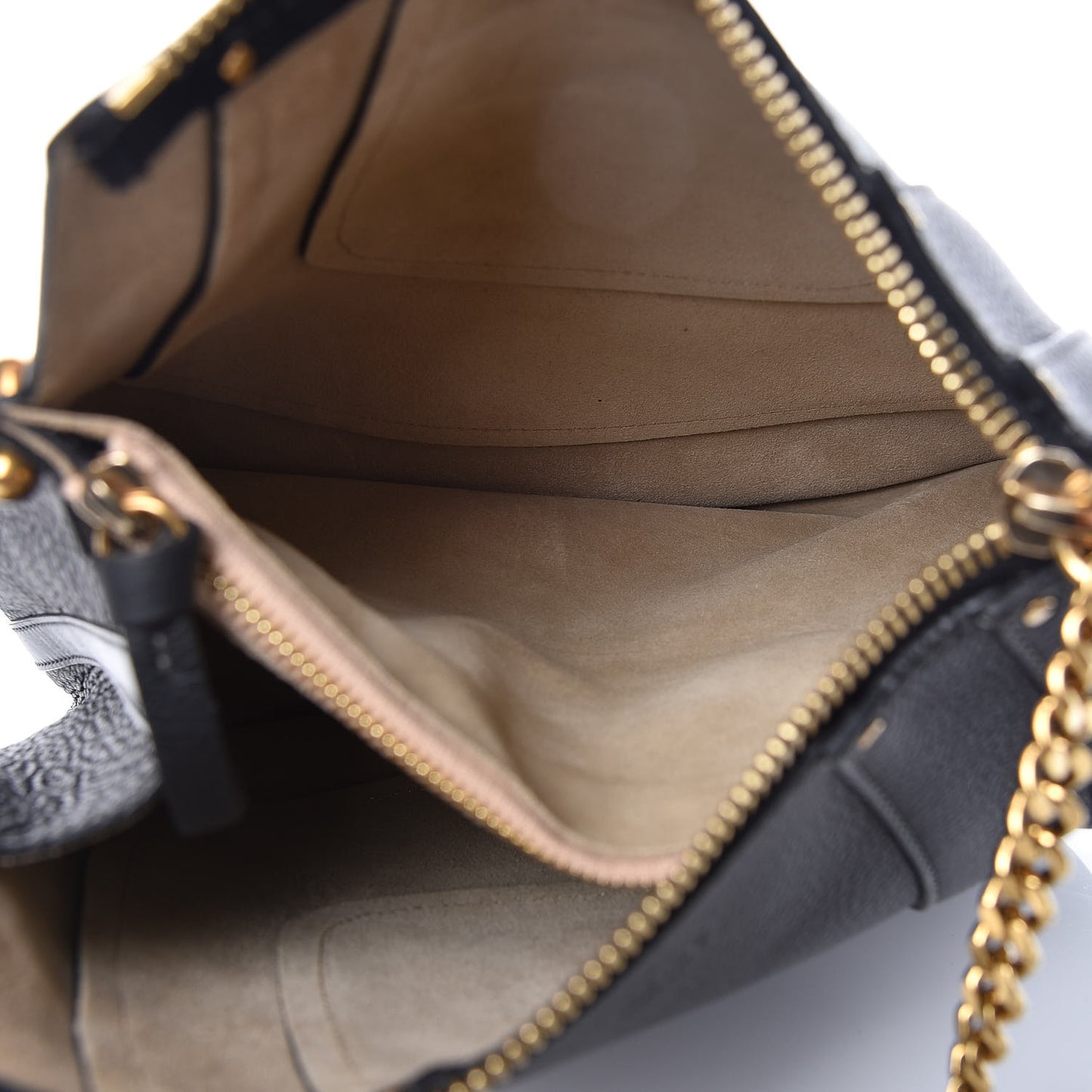 Grained Calfskin Small Hayley Hobo Black