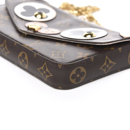 Louis Vuitton Monogram Valentine Dog Pochette Felicie Chain Wallet 9 of 13