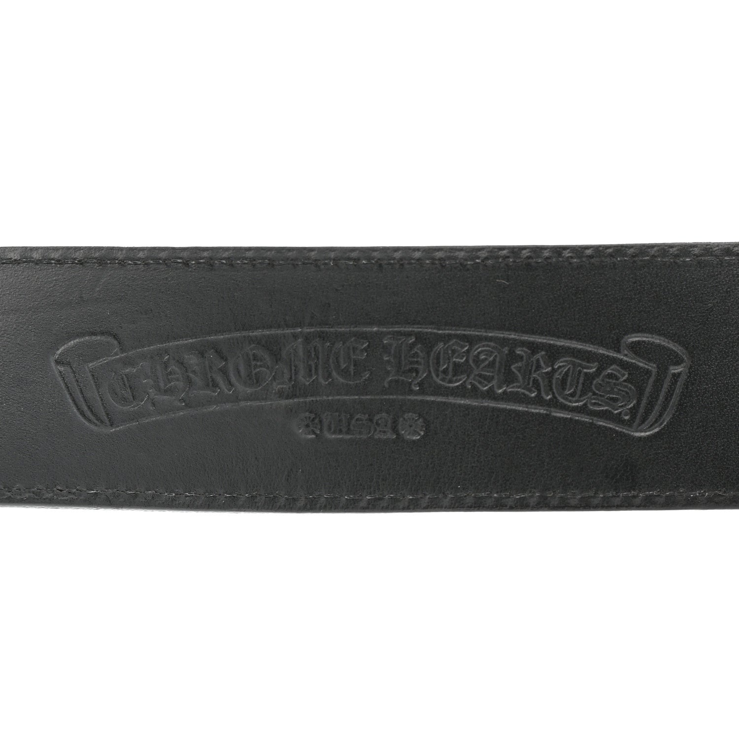 Chrome Hearts Calfskin Sterling Silver Cross Oval Belt 85 34 Black 4 of 7