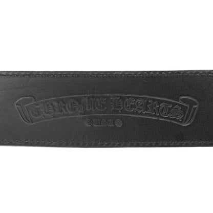 Chrome Hearts Calfskin Sterling Silver Cross Oval Belt 85 34 Black 4 of 7