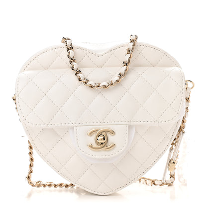 Chanel Lambskin Quilted CC In Love Heart Bag White 1 of 11