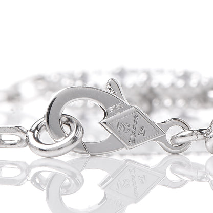 Van Cleef & Arpels 18K White Gold Chalcedony 5 Motifs Vintage Alhambra Bracelet 4 of 6