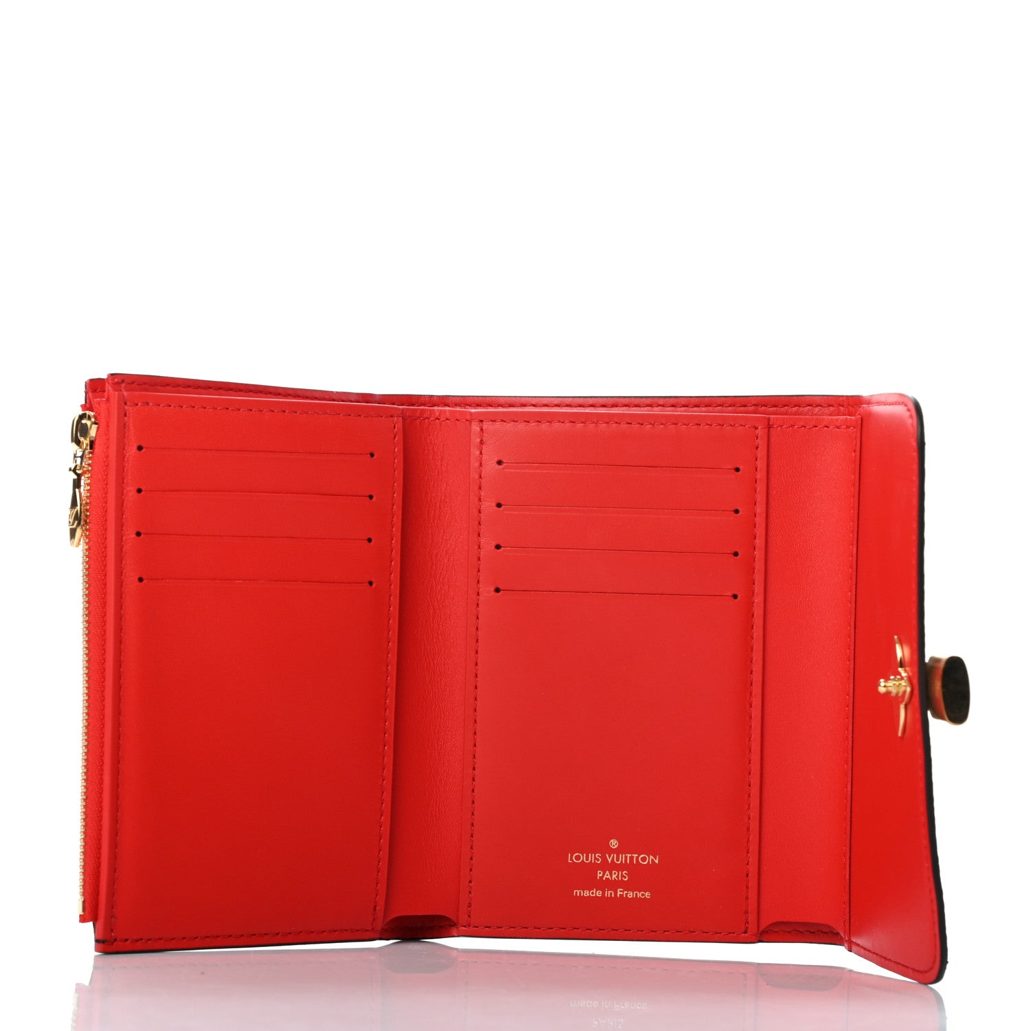Louis Vuitton Monogram Flower Lock Compact Wallet Coquelicot 5 of 7