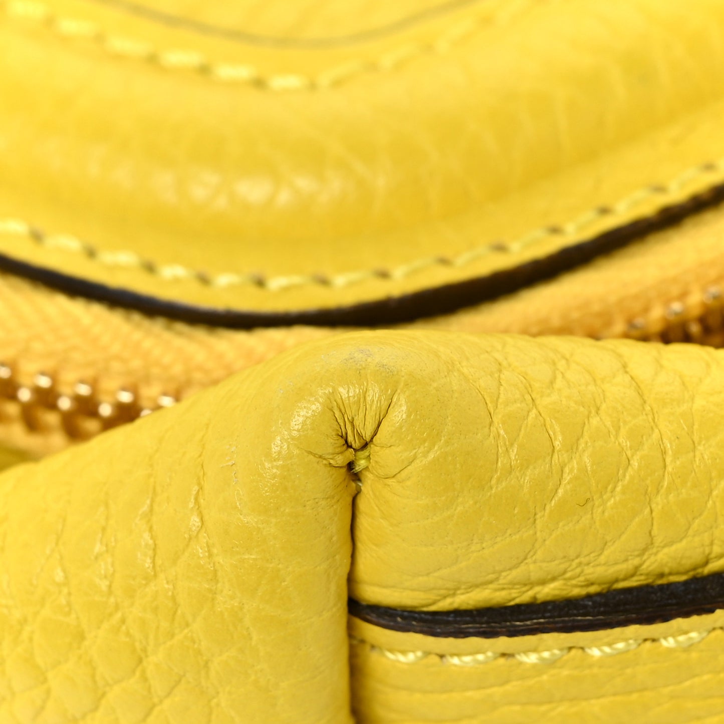 Grainy Calfskin Padlock Skull Clutch Yellow