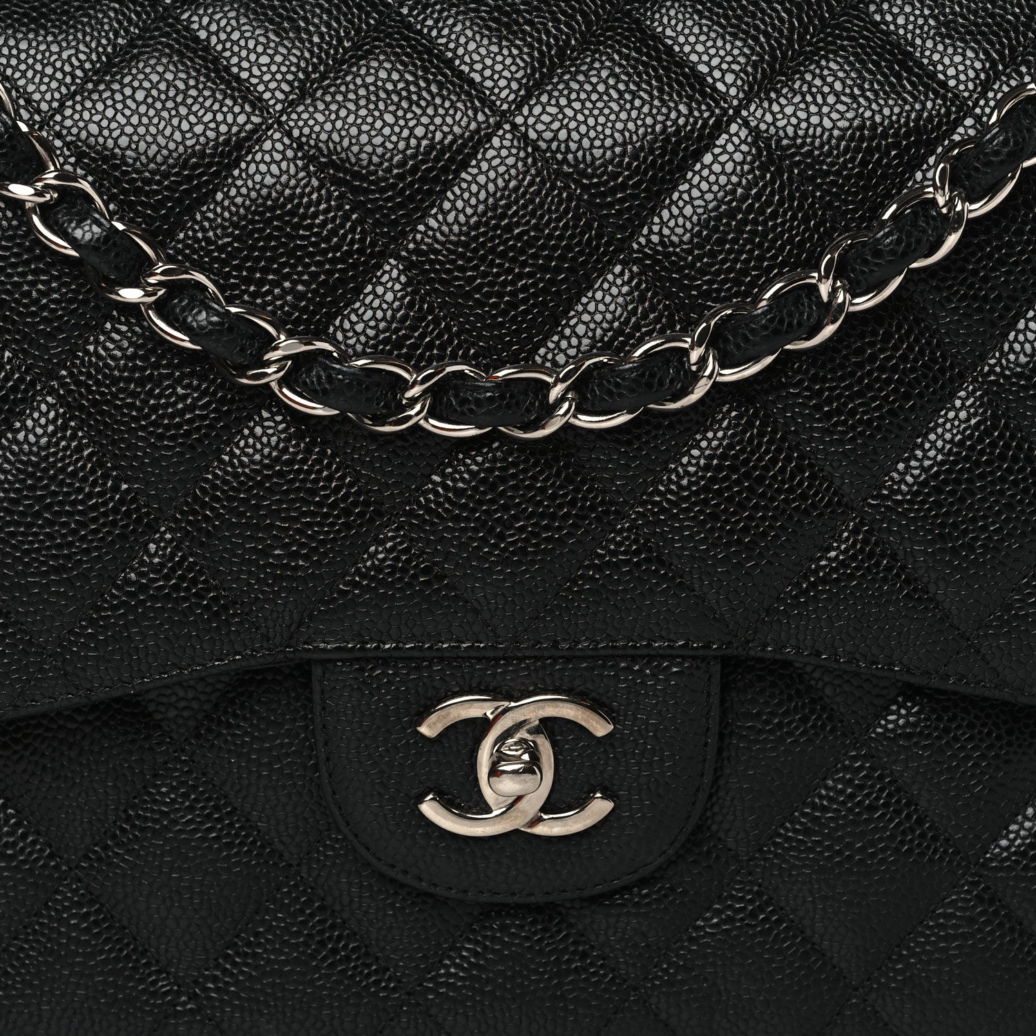 Chanel Caviar Quilted Jumbo Double Flap Black 8 of 11