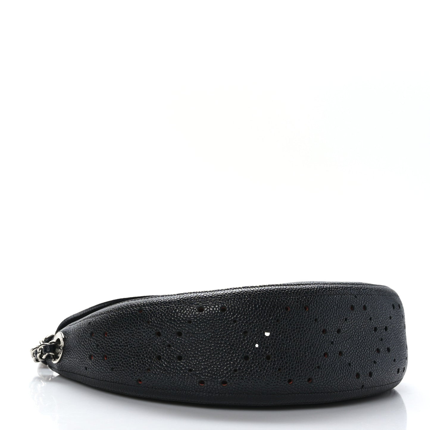 Caviar Perforated Messenger Bag Black