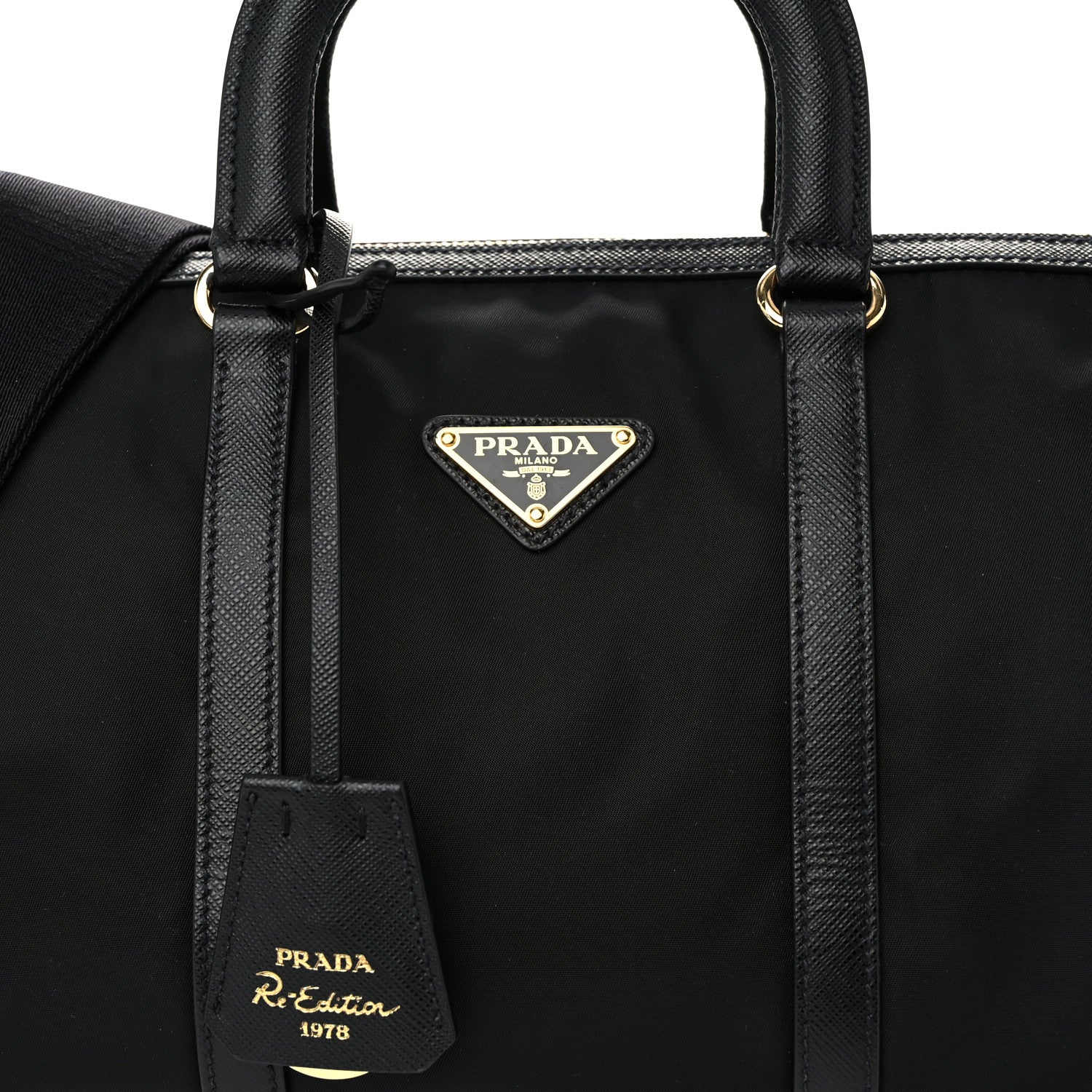 Prada Re-Nylon Saffiano Medium Re-Edition 1978 Top Handle Bag Black 8 of 10
