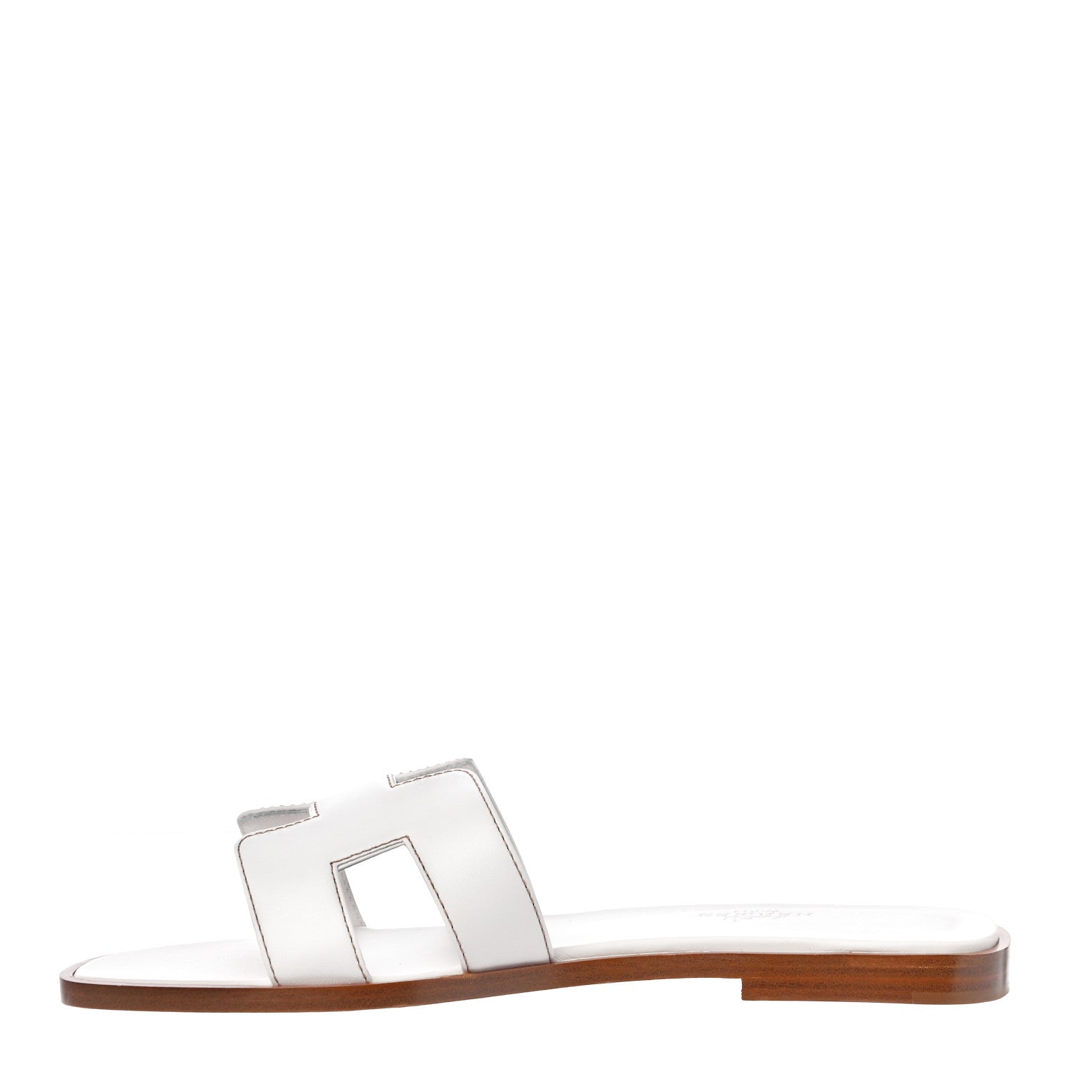 Hermes Box Calfskin Oran Sandals 36 White 1 of 10