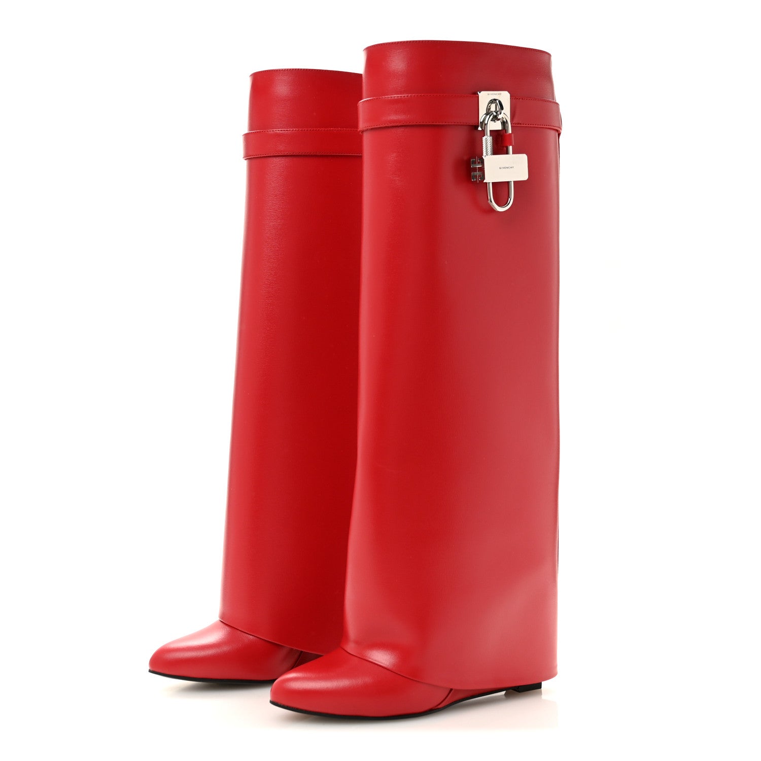 Givenchy Calfskin Shark Lock Pant Boots 37 Red 4 of 9