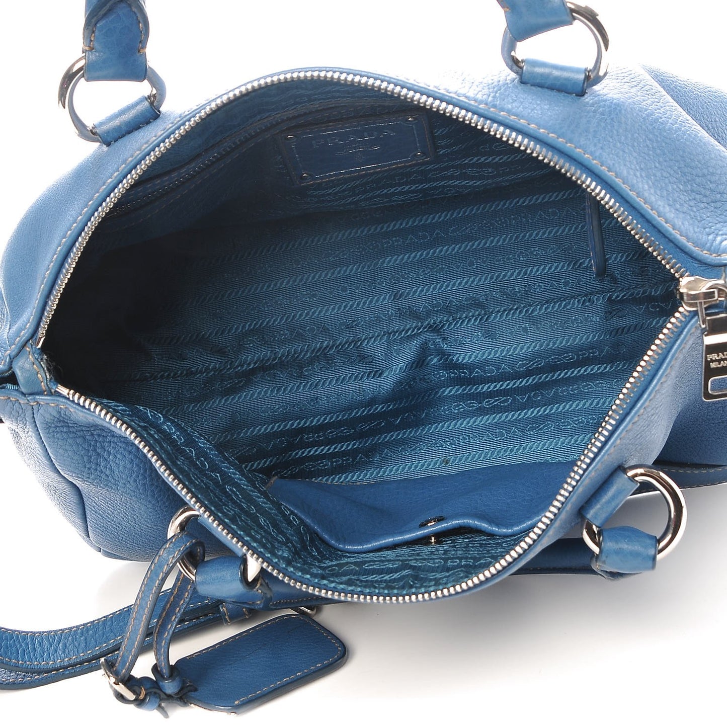 Vitello Daino Boston Bag Marine