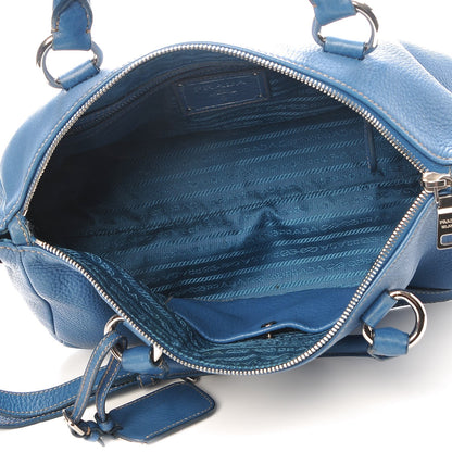 Prada Vitello Daino Boston Bag Marine 5 of 9