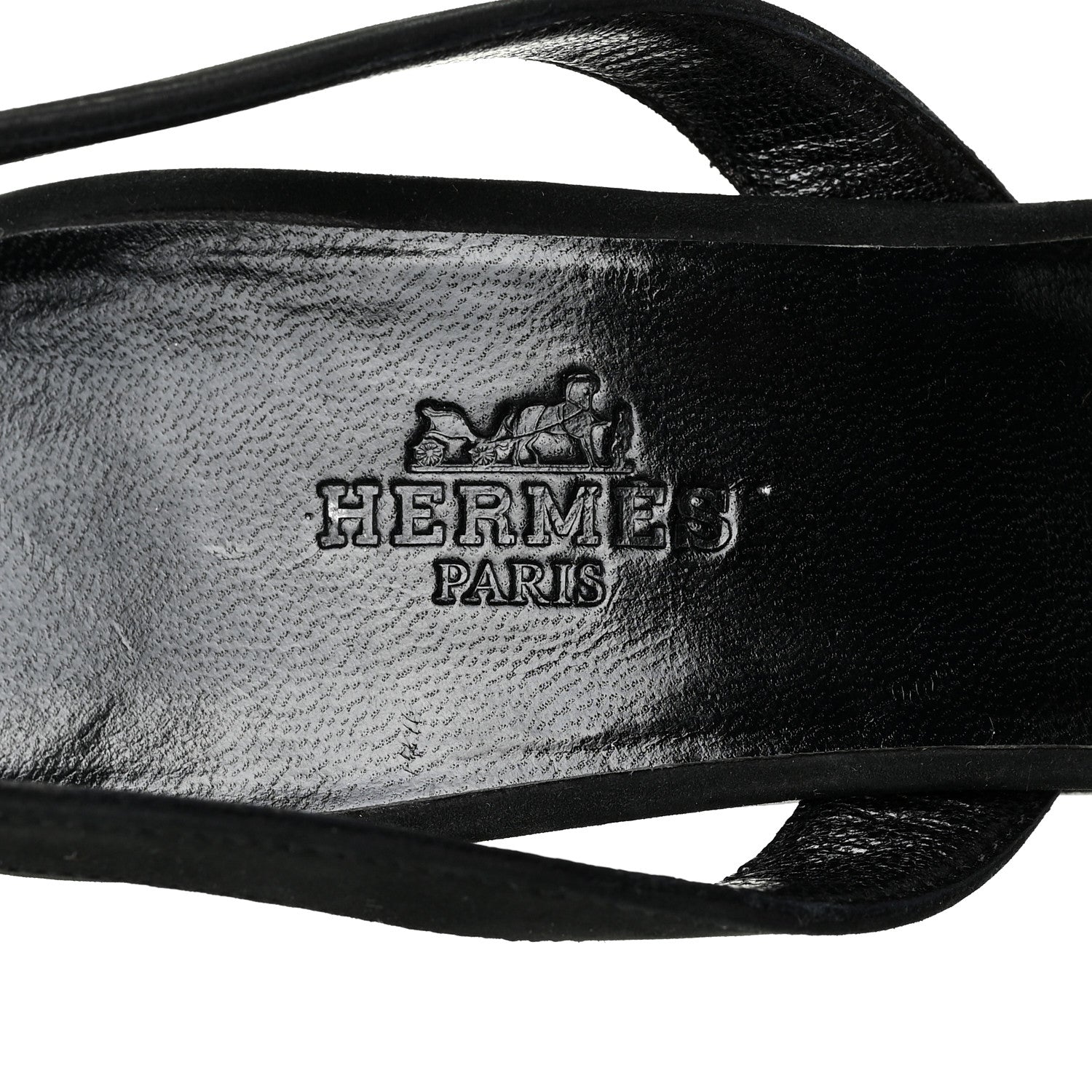 Hermes Suede Slingback Sandals 37.5 Black 14 of 17