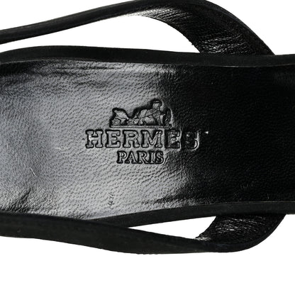 Hermes Suede Slingback Sandals 37.5 Black 14 of 17
