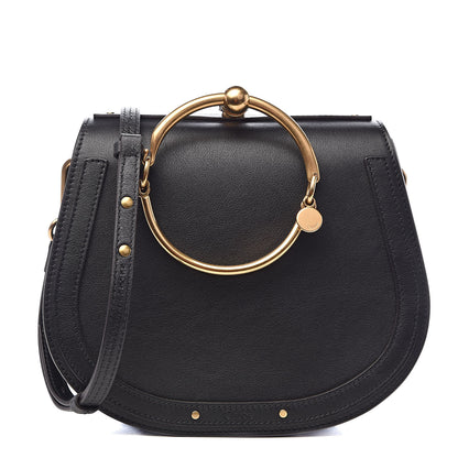 Chloe Calfskin Suede Medium Nile Bracelet Bag Black 1 of 12