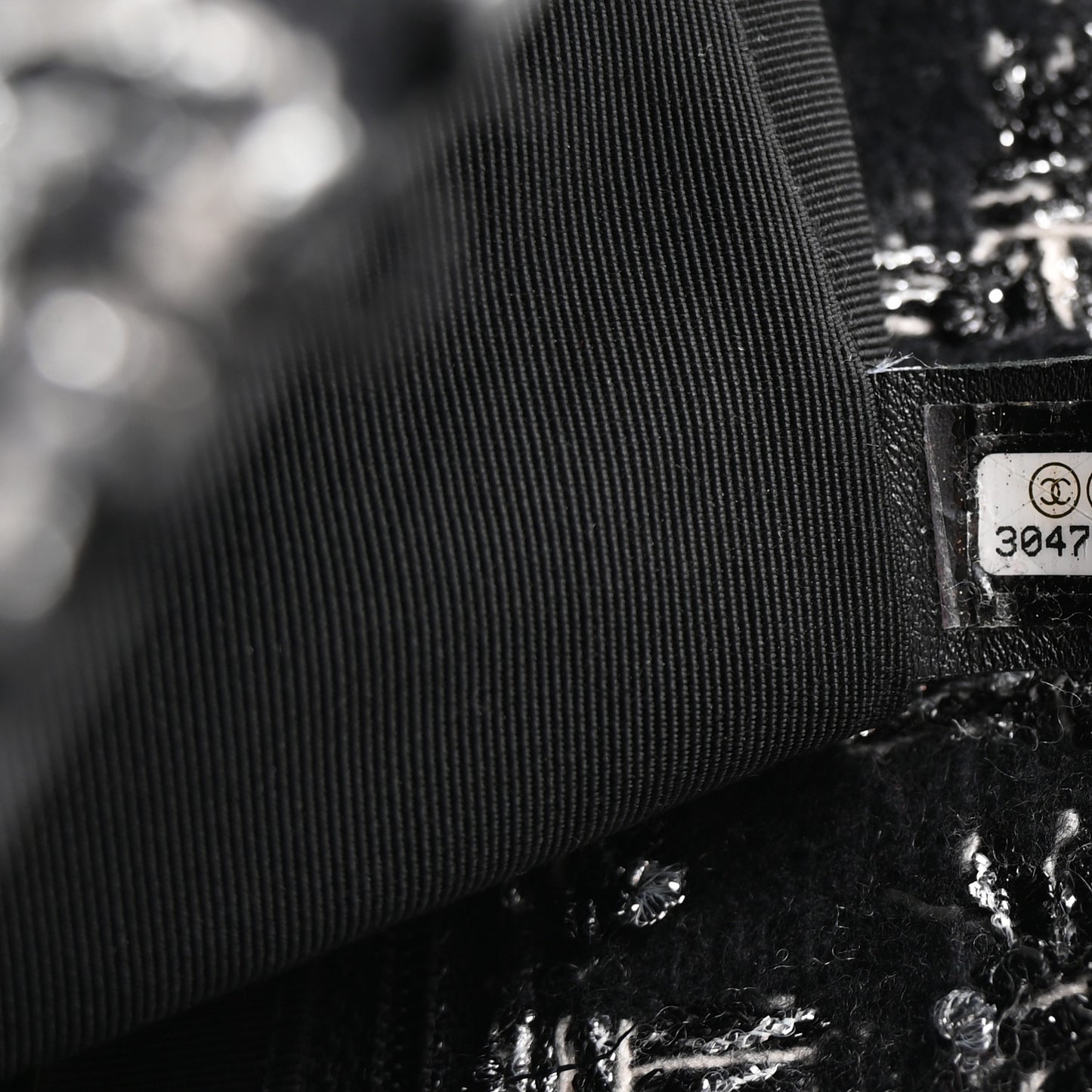 Tweed Quilted Large Chanel 19 Flap Black Silver Ecru