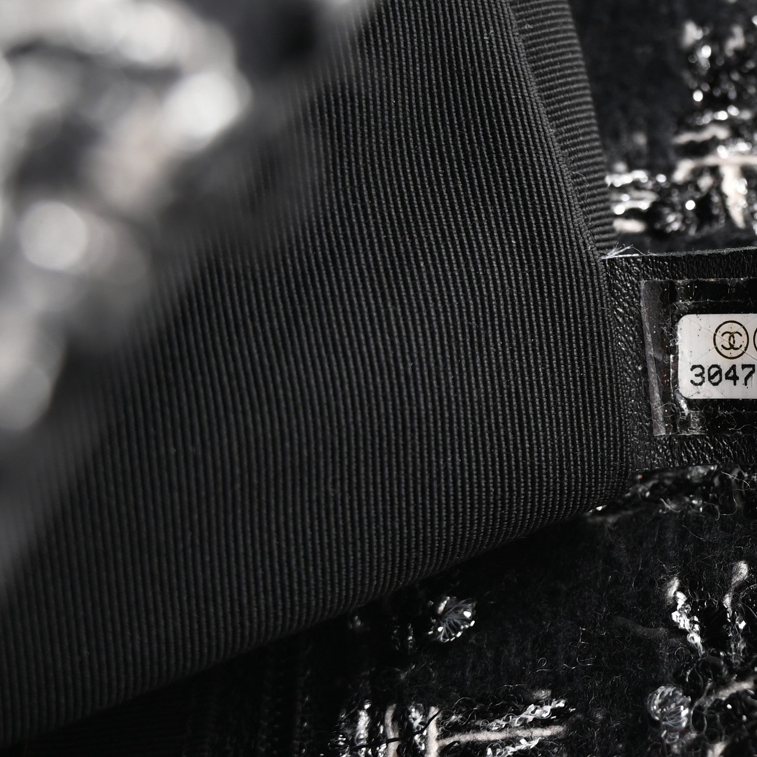 Chanel Tweed Quilted Large Chanel 19 Flap Black Silver Ecru 7 of 10