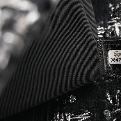 Chanel Tweed Quilted Large Chanel 19 Flap Black Silver Ecru 7 of 10