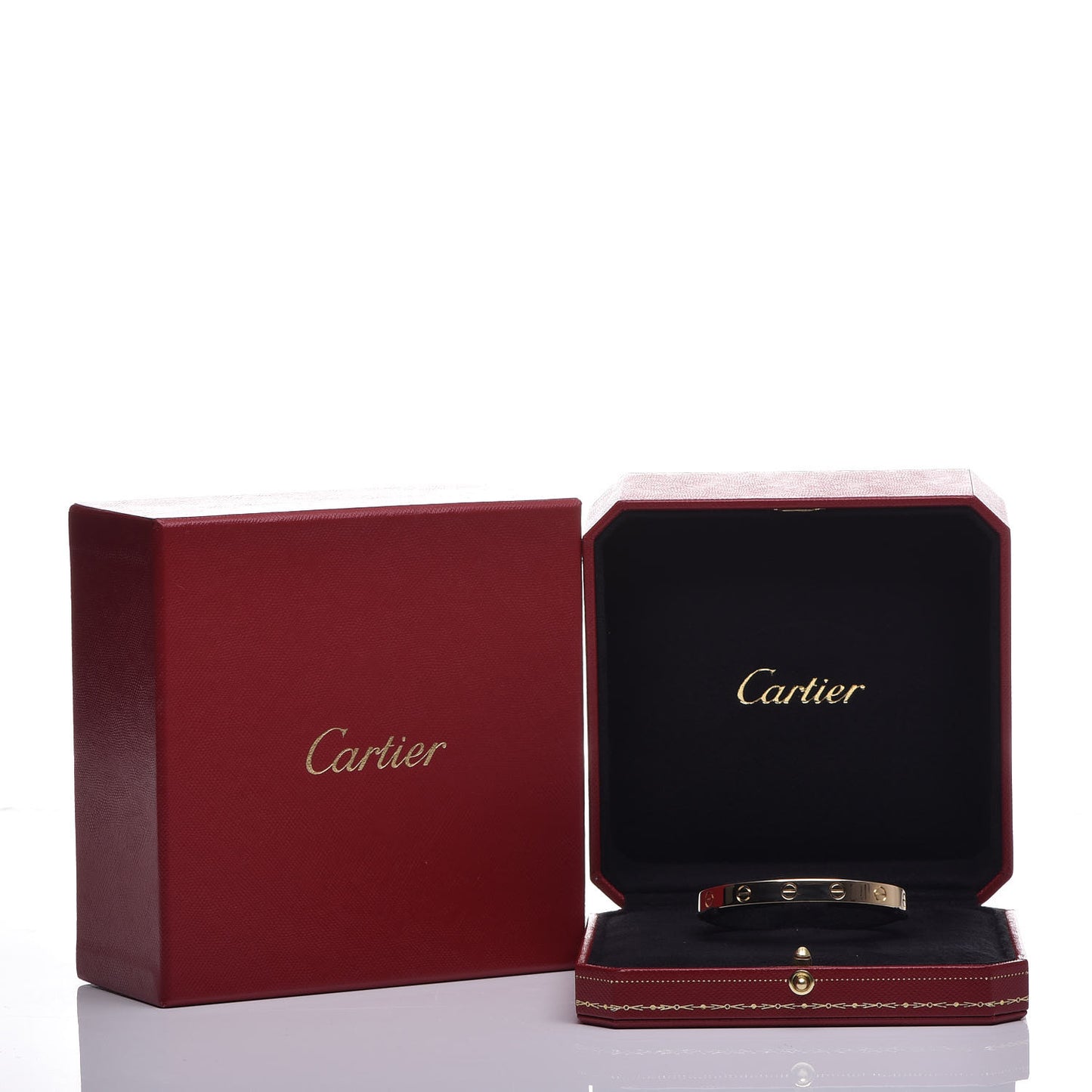 18K Yellow Gold LOVE Cuff Bracelet 16