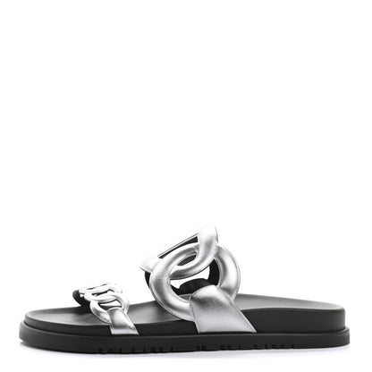Hermes Nappa Extra Sandals 39 Gris Argent 1 of 10