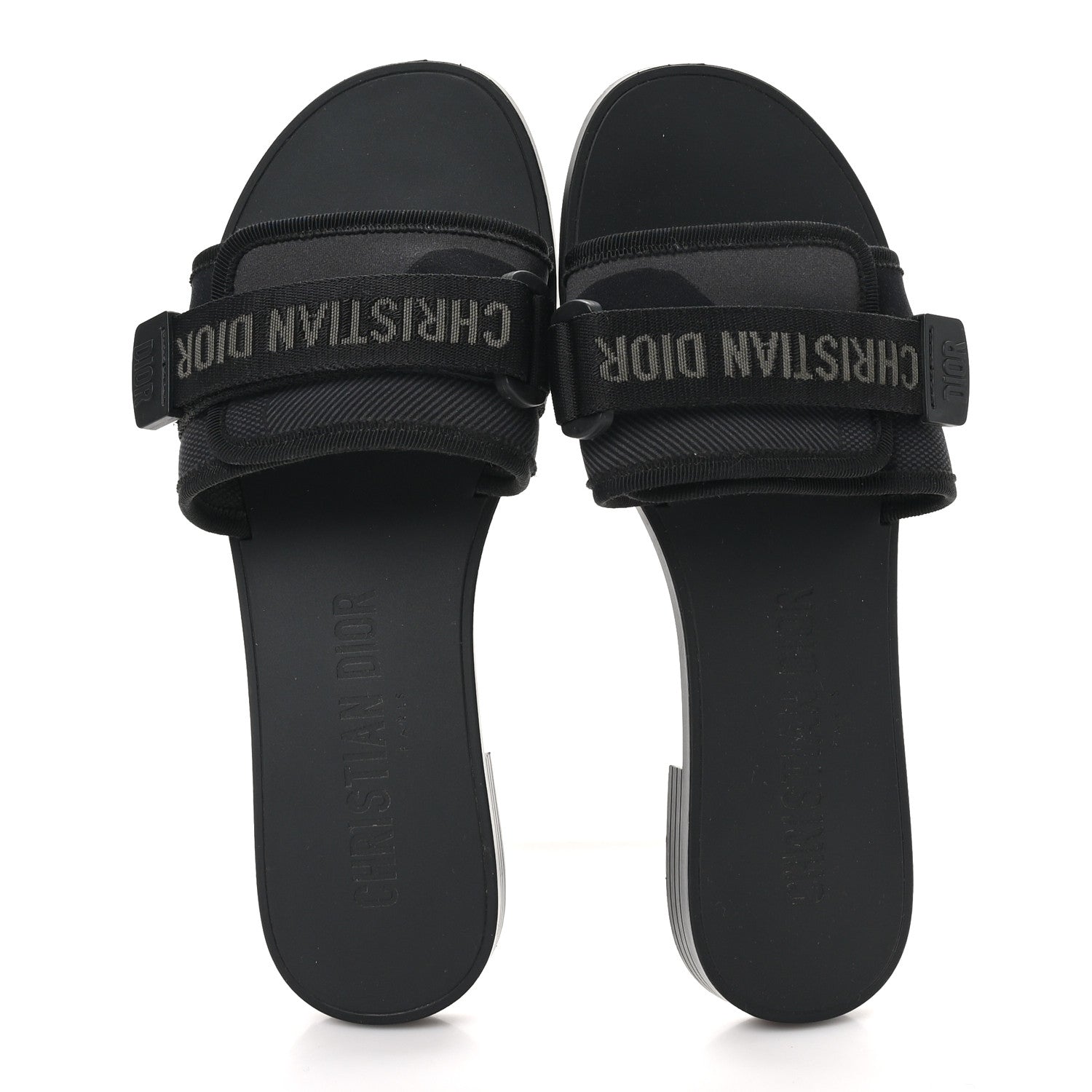Christian Dior Technical Stretch Fabric Camouflage Dio(r)evolution Slide Sandals 39 Black Military 5 of 10