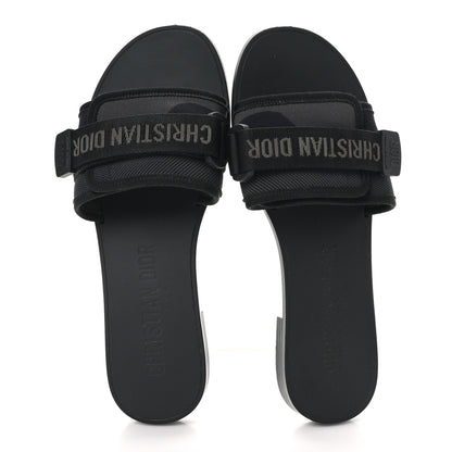 Christian Dior Technical Stretch Fabric Camouflage Dio(r)evolution Slide Sandals 39 Black Military 5 of 10