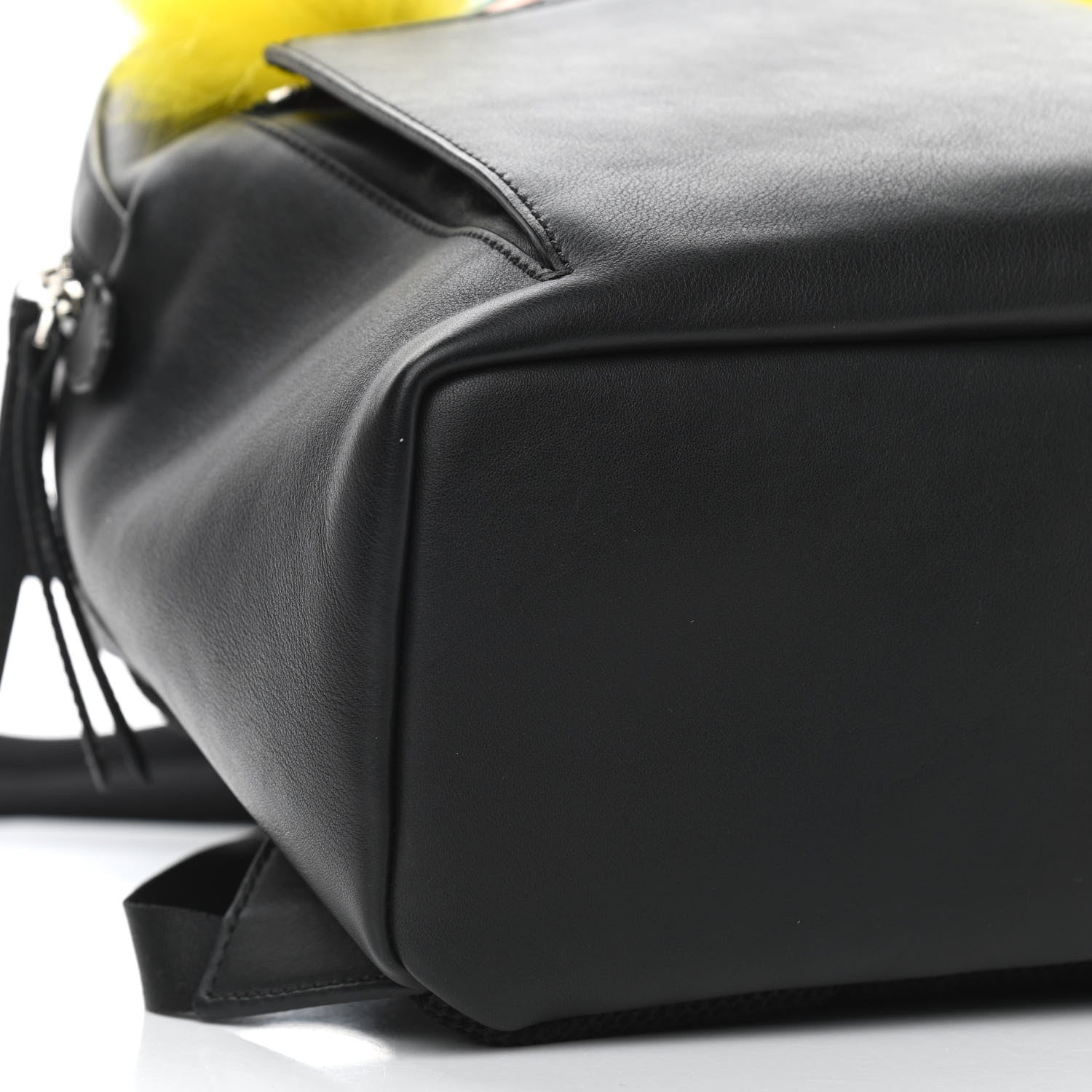 Fendi Vitello Dolce Fox Elaphe Ayers Hypnoteyes Large Backpack Black Giallo Multicolor 8 of 11