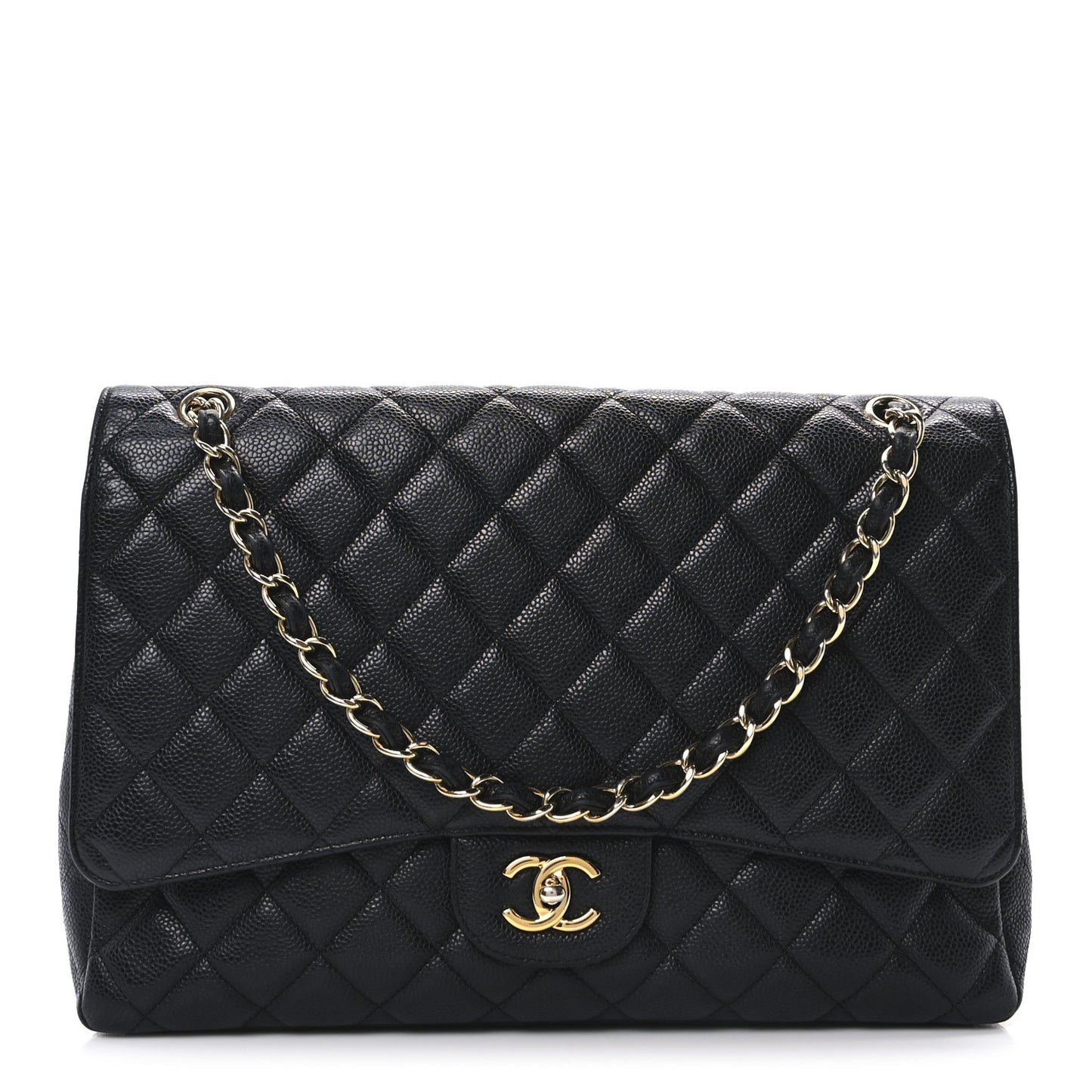Caviar Quilted Maxi Single Flap Black