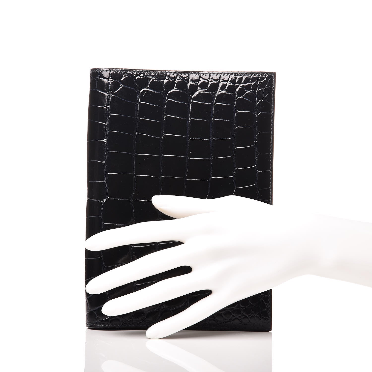 Hermes Shiny Alligator Notebook Cover Black 2 of 8
