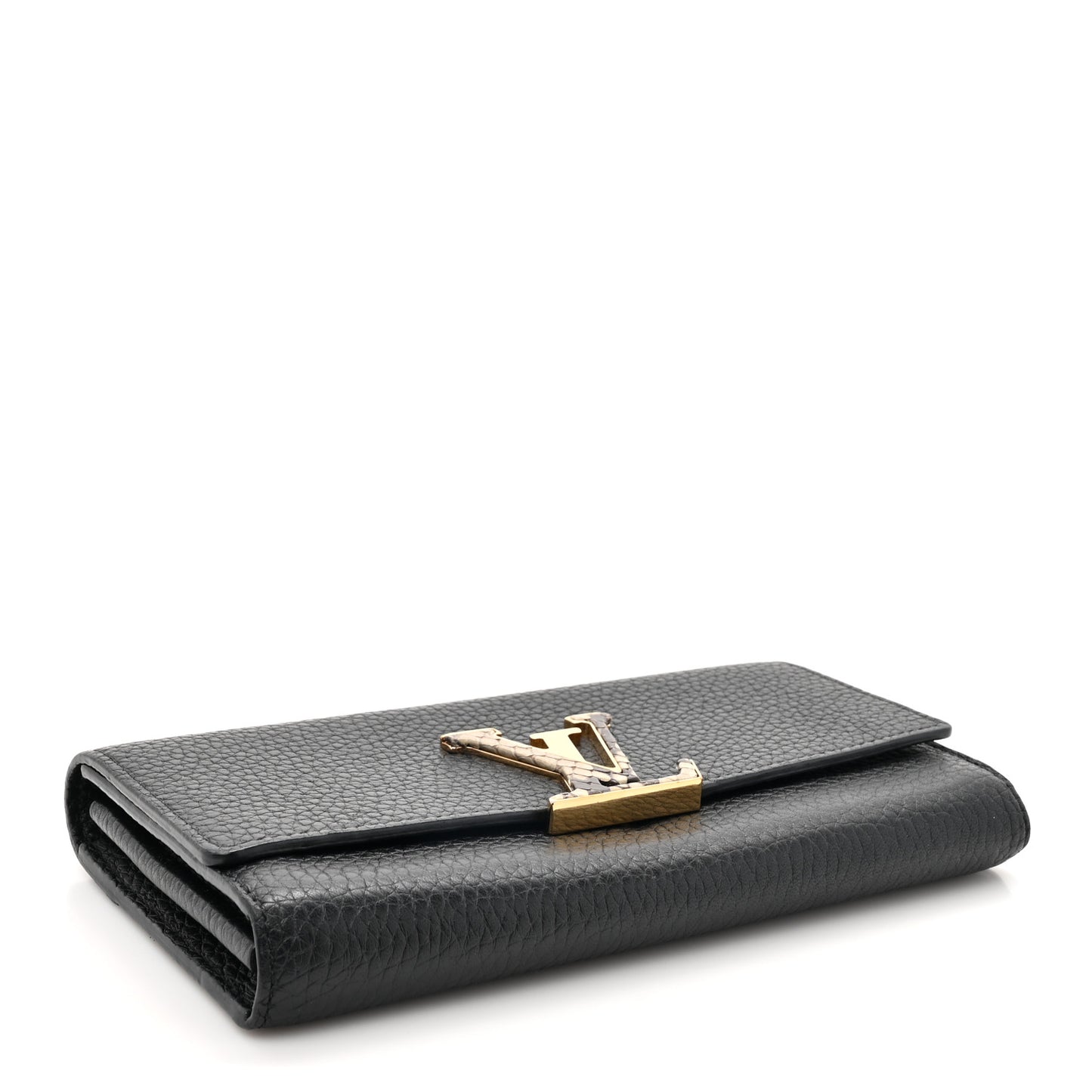 Taurillon Capucines Python Wallet Black