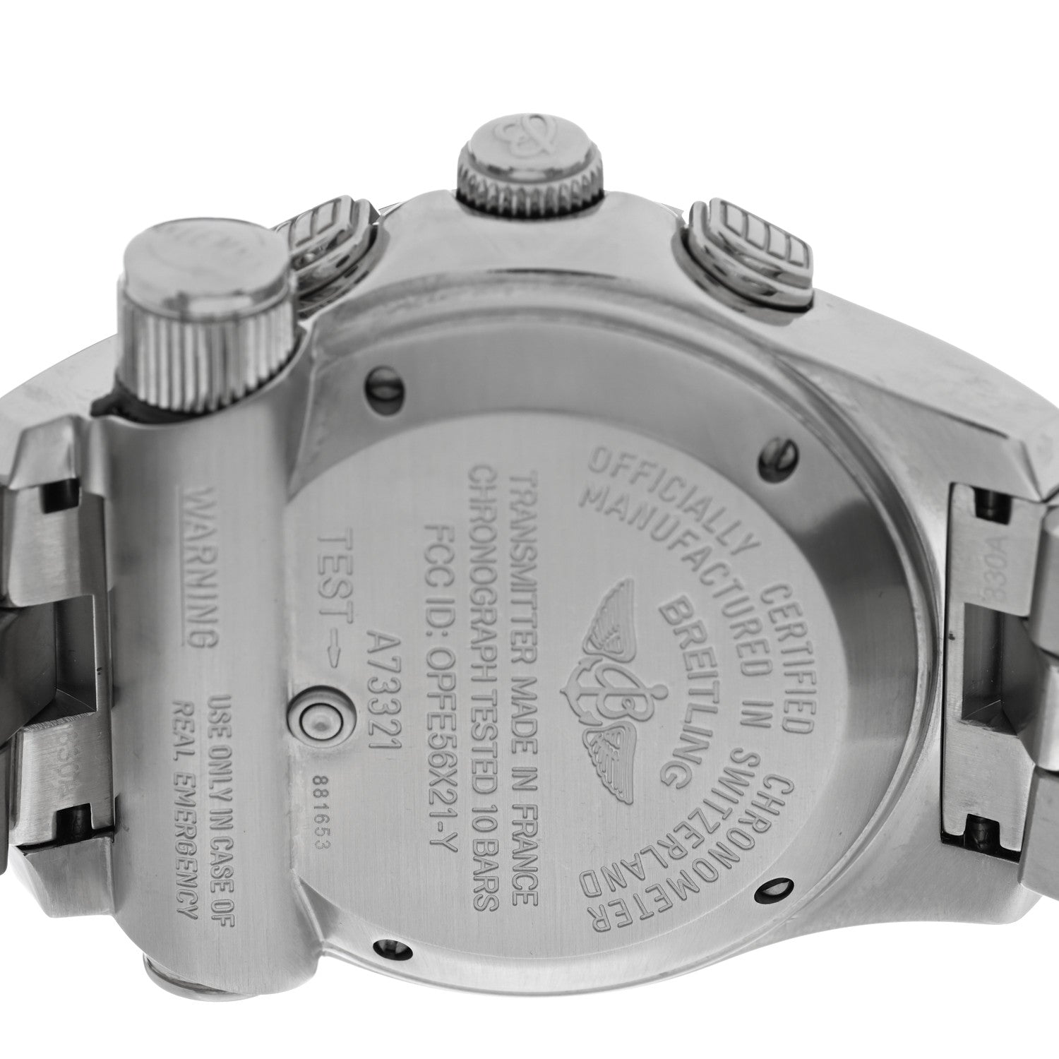 Breitling Stainless Steel 45mm Emergency Mission Chronograph Quartz Watch Black A73321 4 of 6