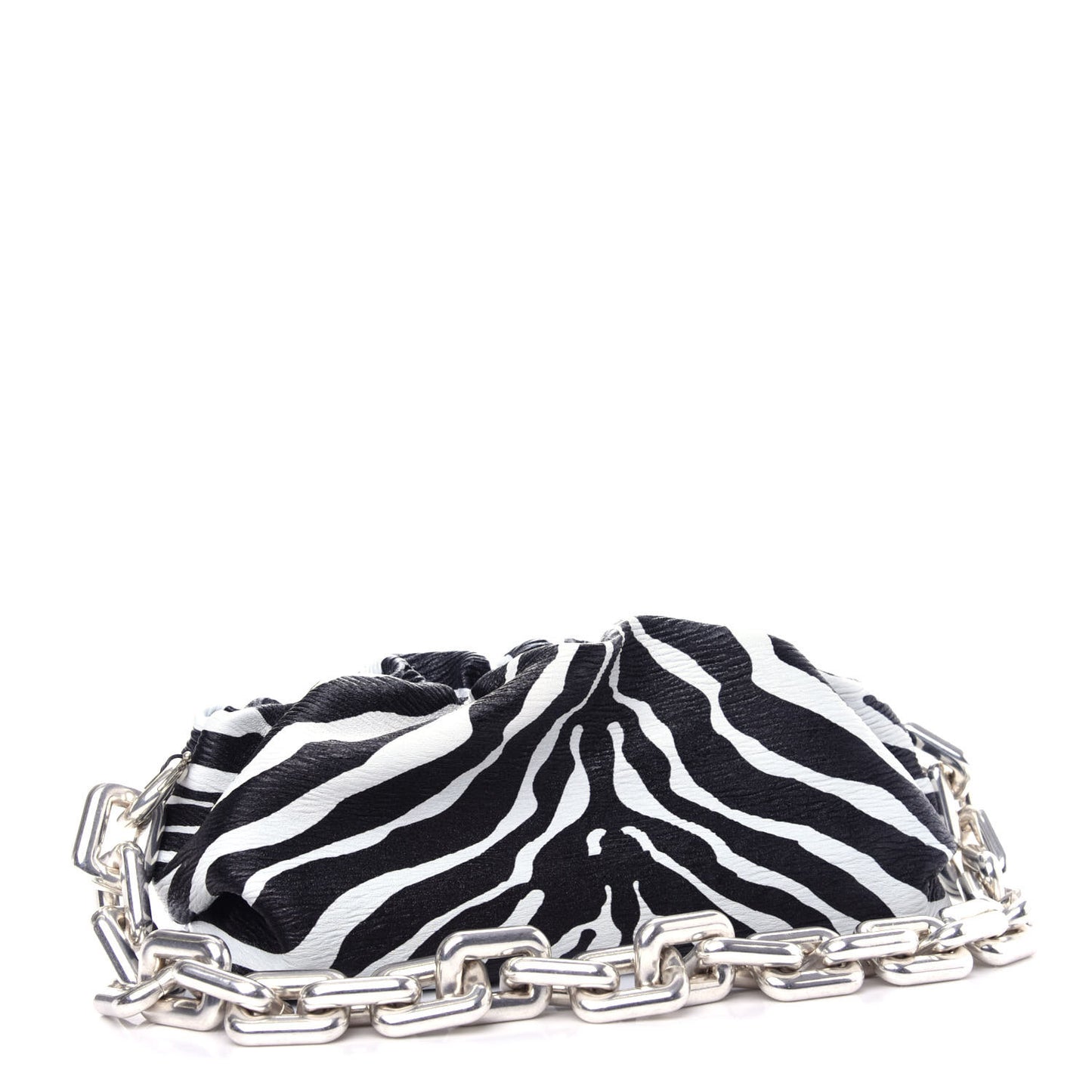 Nappa Zebra Print The Pouch Oversized Clutch White Black