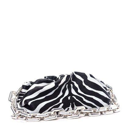 Bottega Veneta Nappa Zebra Print The Pouch Oversized Clutch White Black 3 of 10