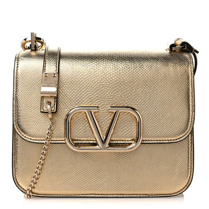 Valentino Garavani Metallic Snakeskin Small VSling Shoulder Bag Gold 1 of 11